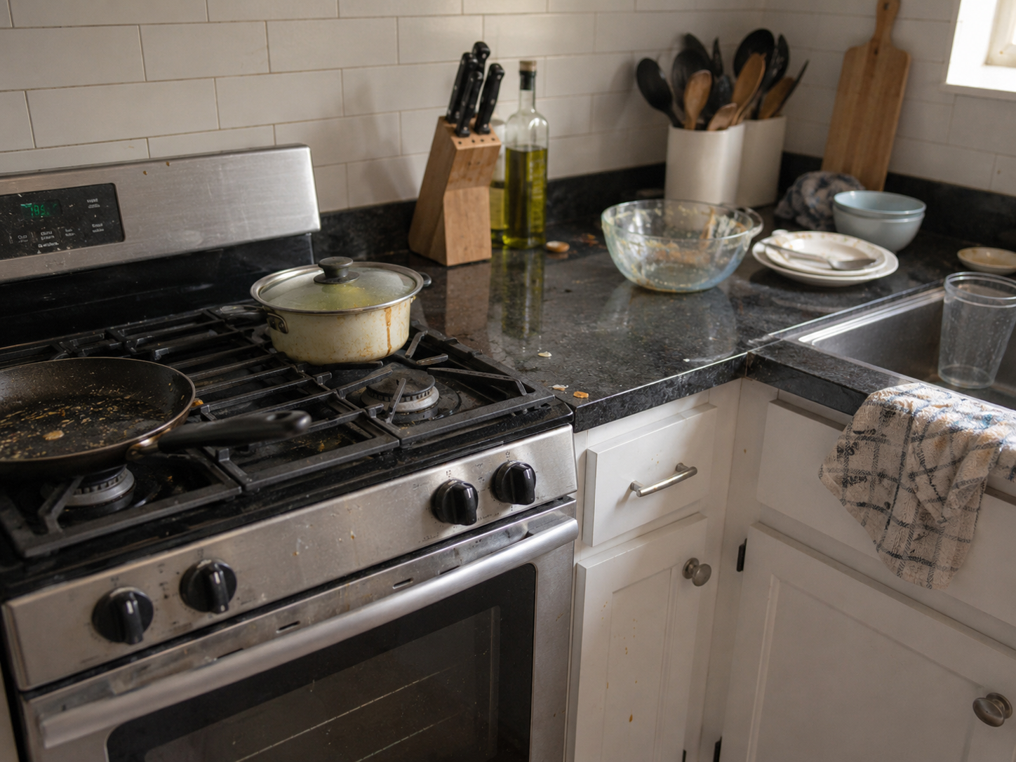 Kitchen before cleaning